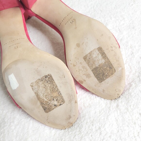 BRIAN ATWOOD Margo Sandal Pink Suede Block Heel sandals ankle strap Women's 41 - Picture 10 of 11